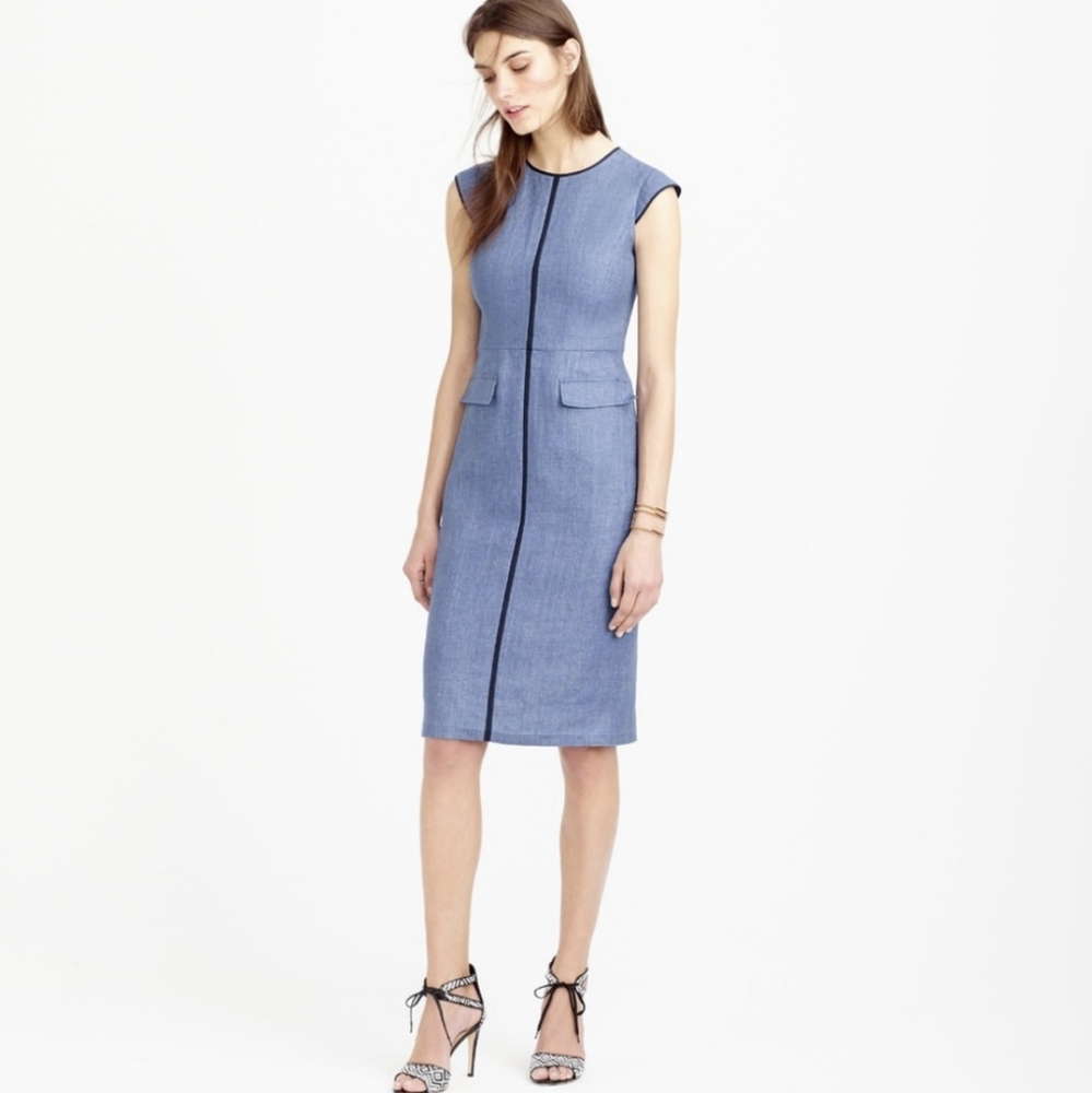 J. Crew Blue Cap Sleeve Dress